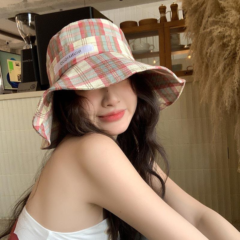 Клетчатая шляпа рыбака, детская летняя новая модная шляпа для путешествий и отпуска, солнцезащитная шляпа с большими полями