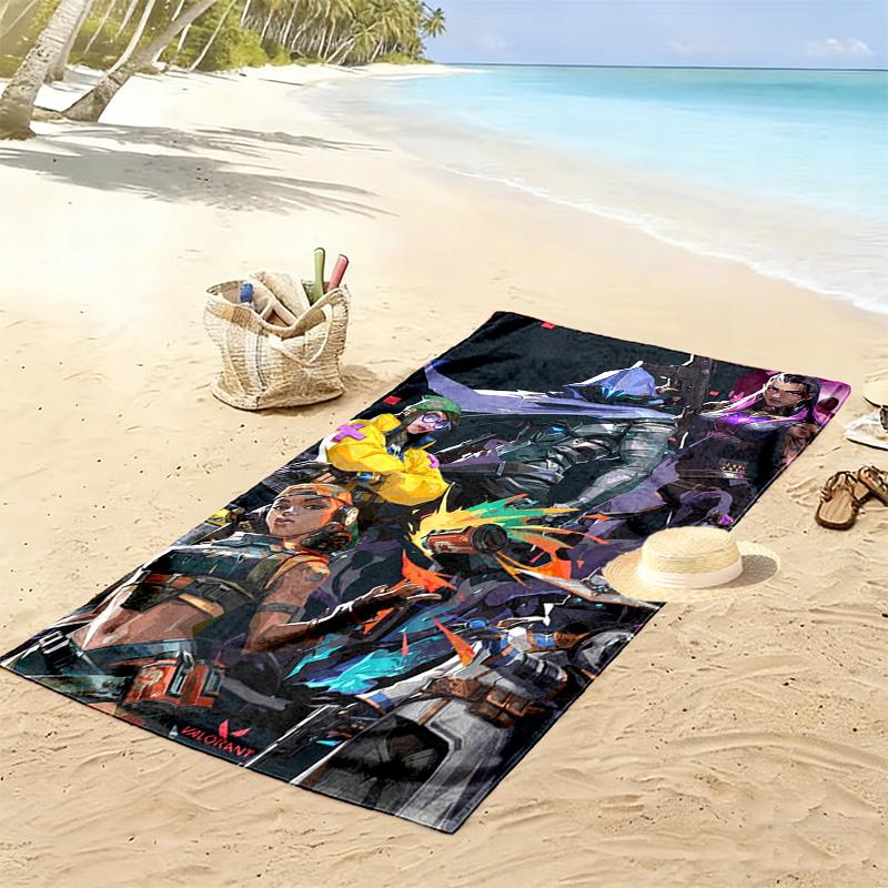 VALORANT Print Beach Towel, Large Soft Quick Dry Towel for Beach Camping Swimming