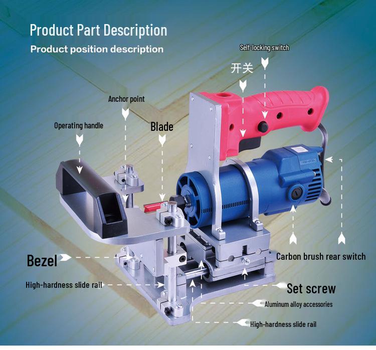 Woodworking Edge Trimmer & Slotting Jig: Portable Tenoning and Side Hole Tool for Wardrobe Cabinet Panels.