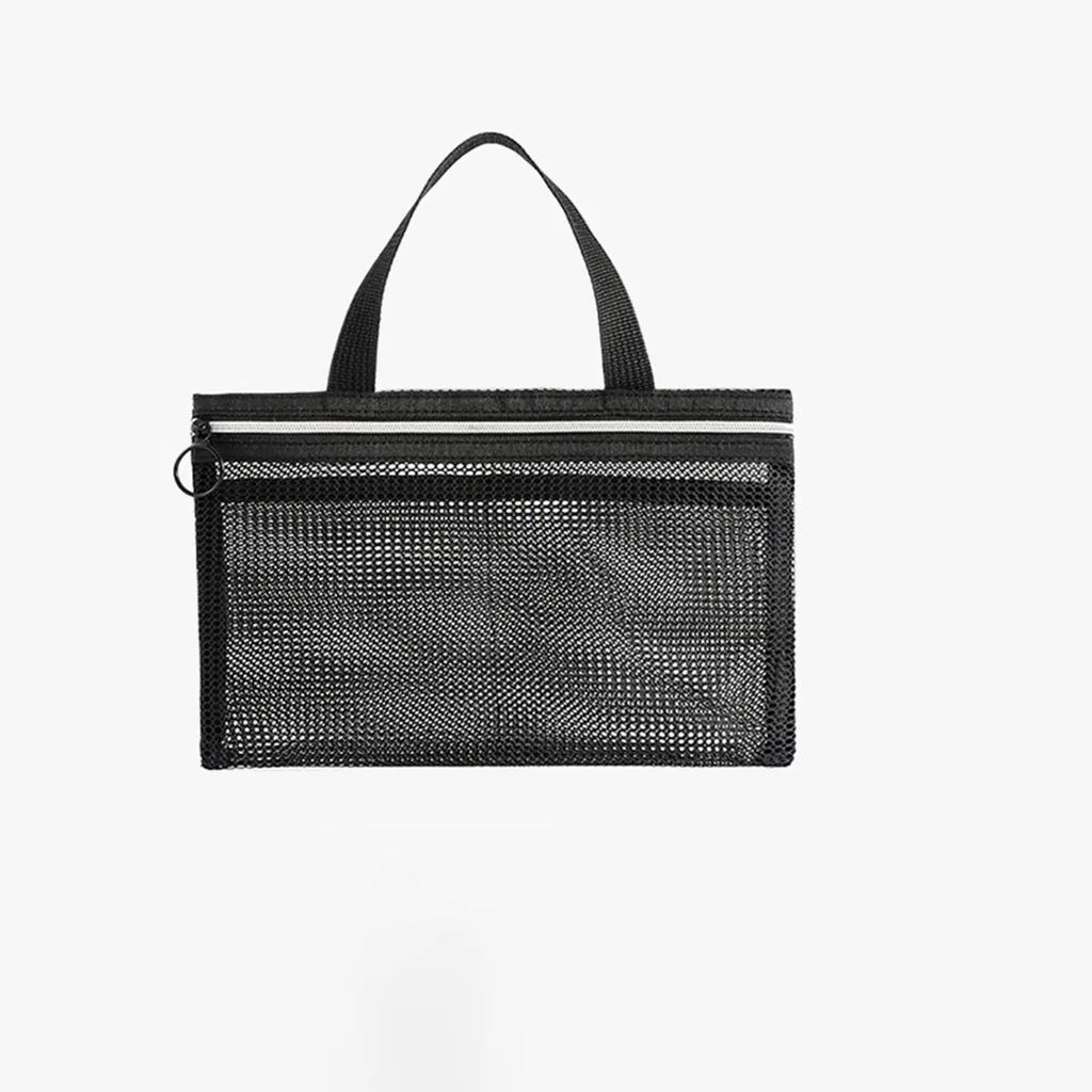 Pink mesh multi-pocket mini makeup bag Swimming bag Portable travel storage bag Portable bath bag Beach bag one pack