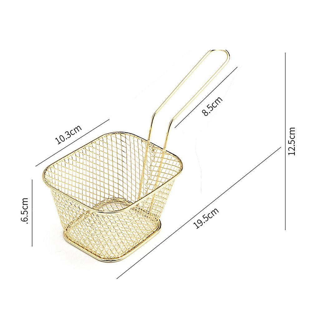Stainless Steel Frying Basket Oil Separated French Fries Holder for Canteen Kitchen