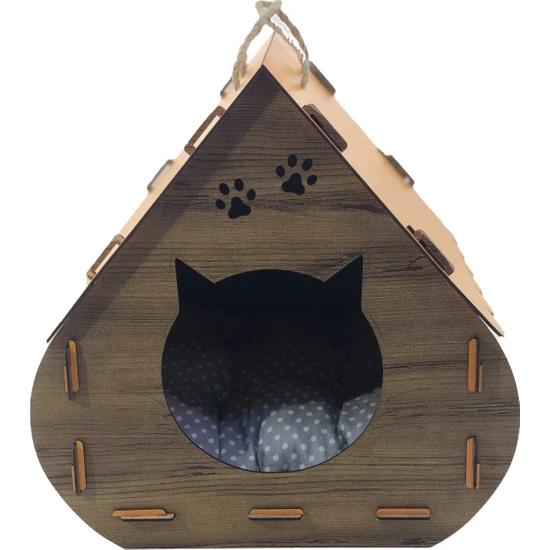 Деревянный декоративный мягкий кошачий домик/кровать, модель хоббита