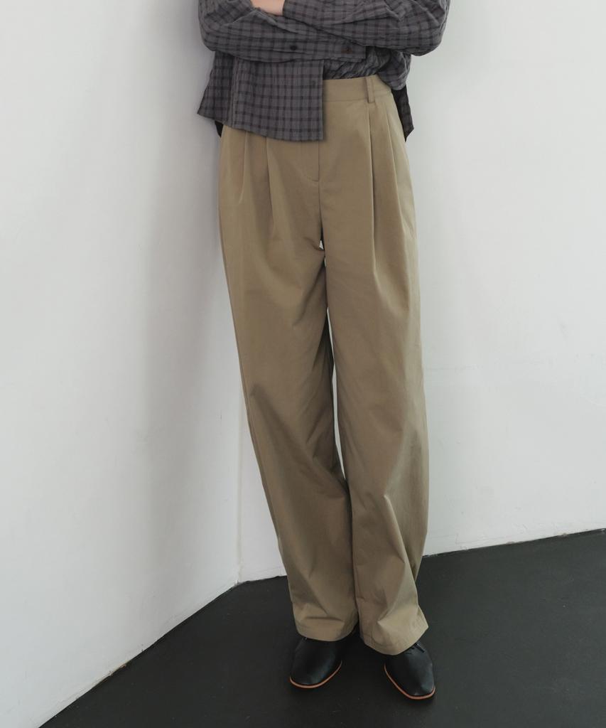 OLIVE DES OLIVE Double-Pleated Cotton Pants With Tabe Hem Ow6Al8200