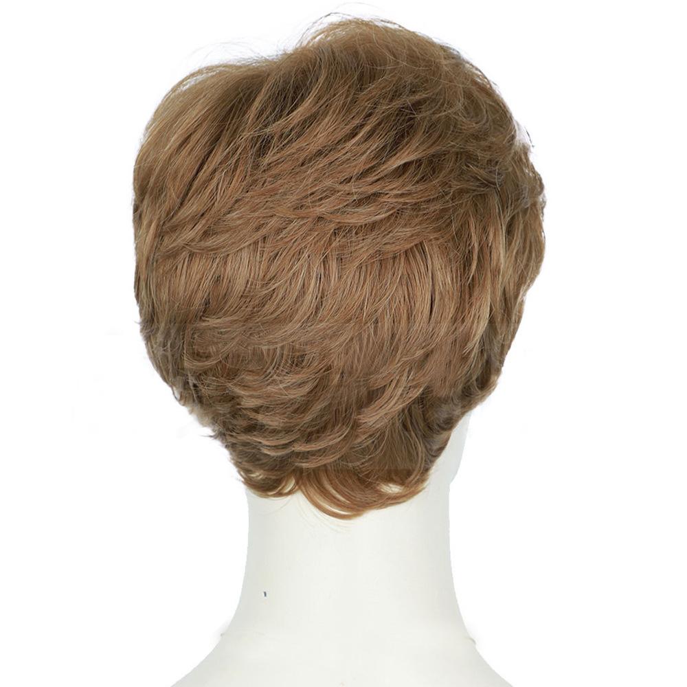Women's Fluffy Light Brown Bangs with Short Hair