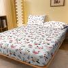 1 Fashion And Simple Modern Plant Flower Printed Matte Fitted Sheet, Bedroom Printed Bed Cover, Bedding (Excluding Pillowcases)