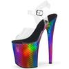 20cm Color Mermaid Scale Waterproof Platform Hate Sky High Toe Pole Dancing Sandals/model Catwalk Shoes