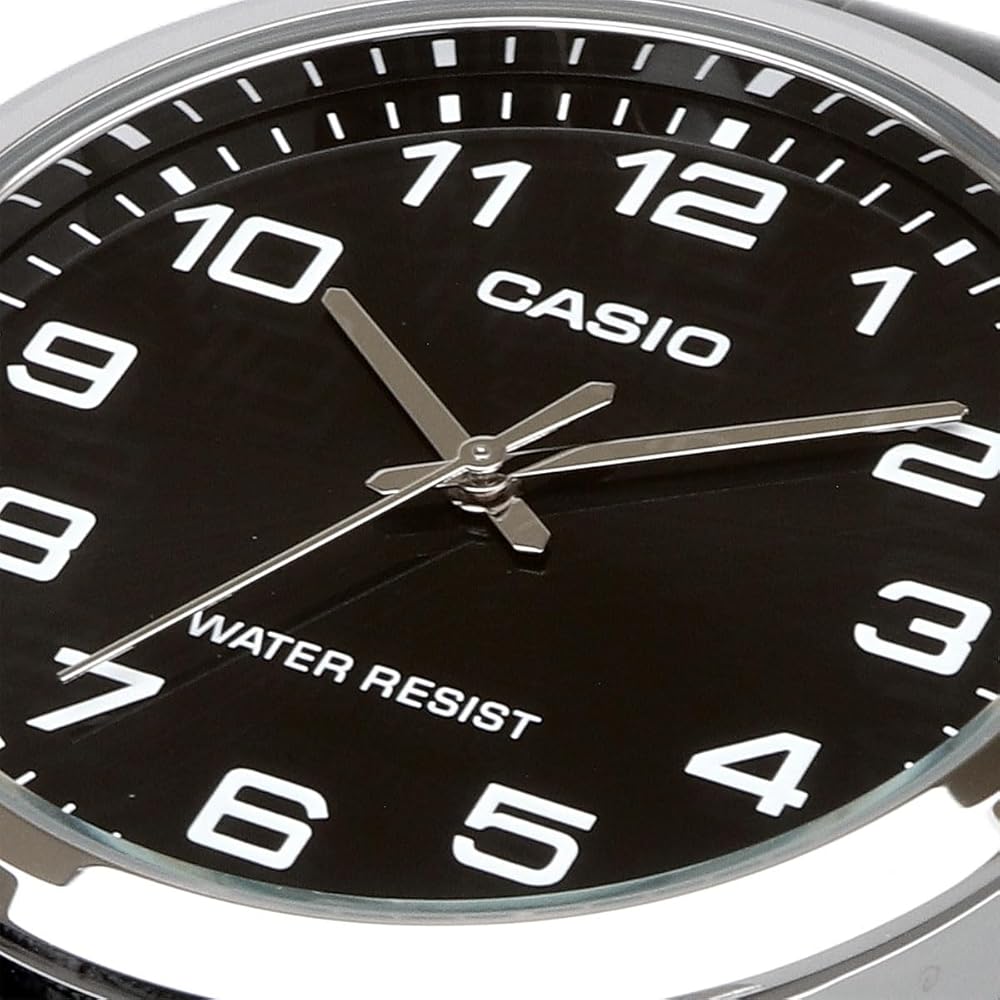 Casio MTP-V001L-1B Аналоговые кварцевые мужские часы Серебристый Черный Простая упаковка