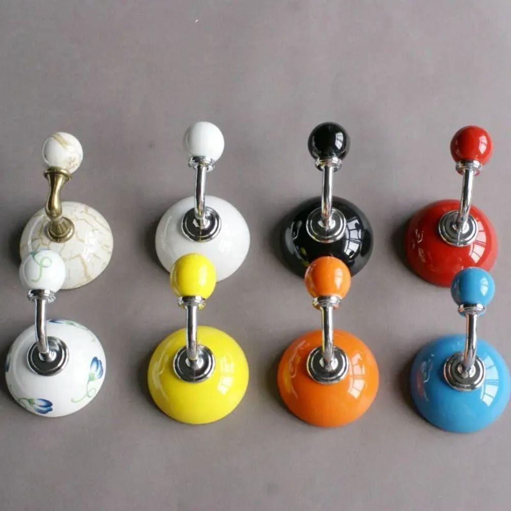 Zinc Zinc Zinc Alloy Ceramic Hooks Candy Colors Wall Hooks Robe Hook Storage Hooks  Keys