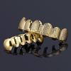 HIOHOP Решетчатый узор Позолоченные 18K Золотом Хип-Хоп Гриллзы - Верхний и Нижний Шесть Зубов Модный Аксессуар.