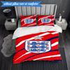 3PCS England Football Crest Printed Soft Bedding Set,Including 1pc Duvet Cover And 2pcs Pillowcases Perfect for Bedroom, Dormitory, Fan gift