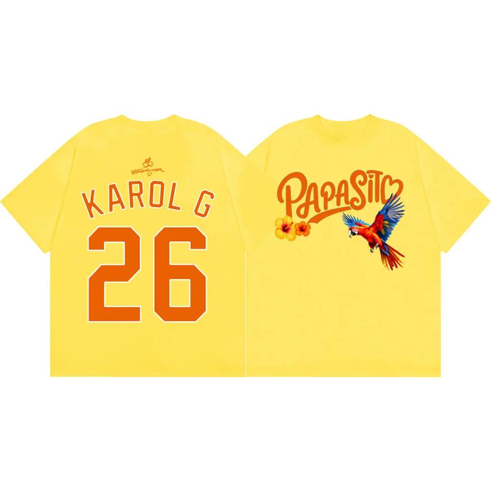 Karol G Tropicoqueta Tour 2026 Футболка Мужская Женская Одежда Стиль Харадзюку Y2k Футболка Летняя Мода Повседневная Футболки с Коротким Рукавом