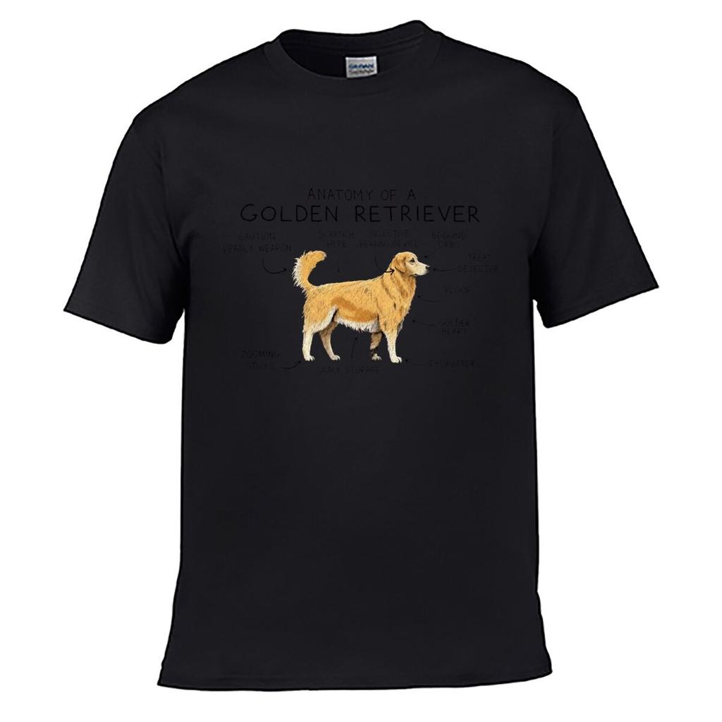 Anatomy Of A Golden Retriever Funny Dog Diagram Unisex Summer Washed Tee Loose Distressed Top