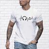 New Summer Men's Fashion T-shirt Headset Heart Rate Printed Men's T-shirt Top