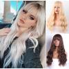 MISS WIG Женский модный натуральный волнистый парик с челкой, длинный волнистый парик для женщин, повседневная одежда