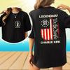 Чарли Кирк Легендарный американский флаг Базовая двусторонняя футболка