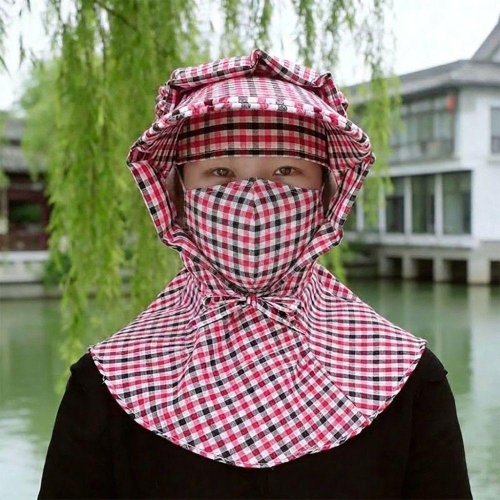 Wide Brim Tea Picking Work Hat Breathable Fisherman's Hat Fashion Face Mask Sun Hat Unisex Summer
