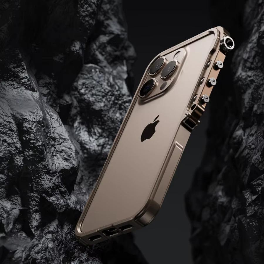 Чехол Механическая Броня Сплав Ударопрочный Бампер для IPhone 17 16 15 Pro Max 17 16 Защита от Падений Роскошный Металлический Алюминиевый Каркас