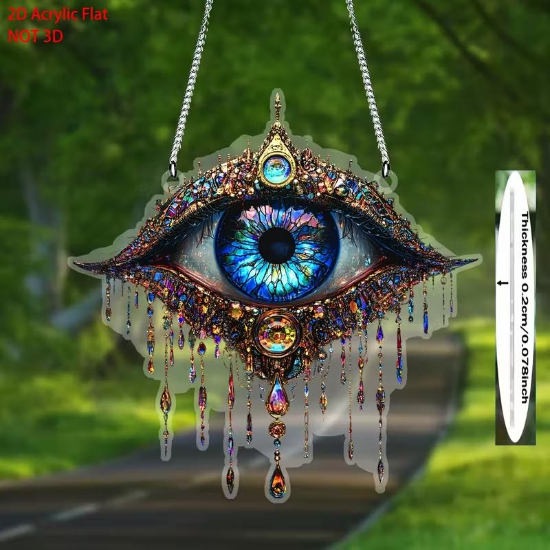 2D плоский дизайн, цельное настенное украшение «Сглаз» - акрил, богемный стиль, подходит для окна, веранды, домашнего декора