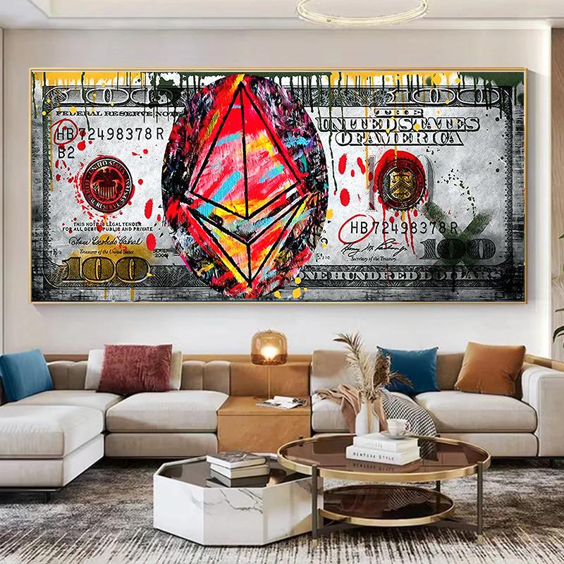 Абстрактные деньги доллар холст картина современный постер настенная живопись для гостиной Cuadros Home Decor HD печать без рамки