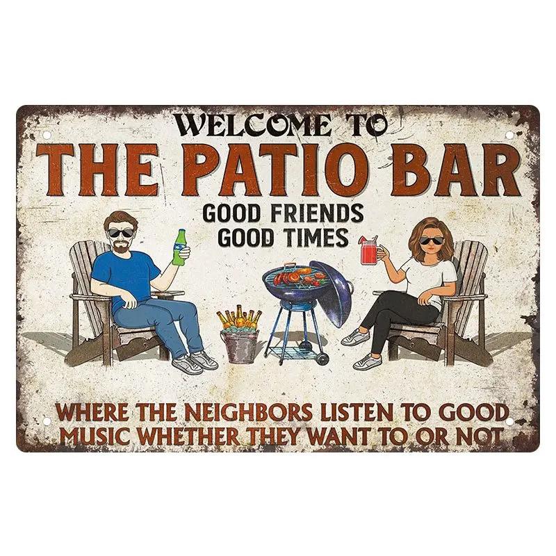 Mfoever Vintage D BBQ ZONE Beer Posters Metal Tin Sign Plaque Decorative Plates for Garage Club Man Cave Bar Home Hotel Cafe Wall Decor