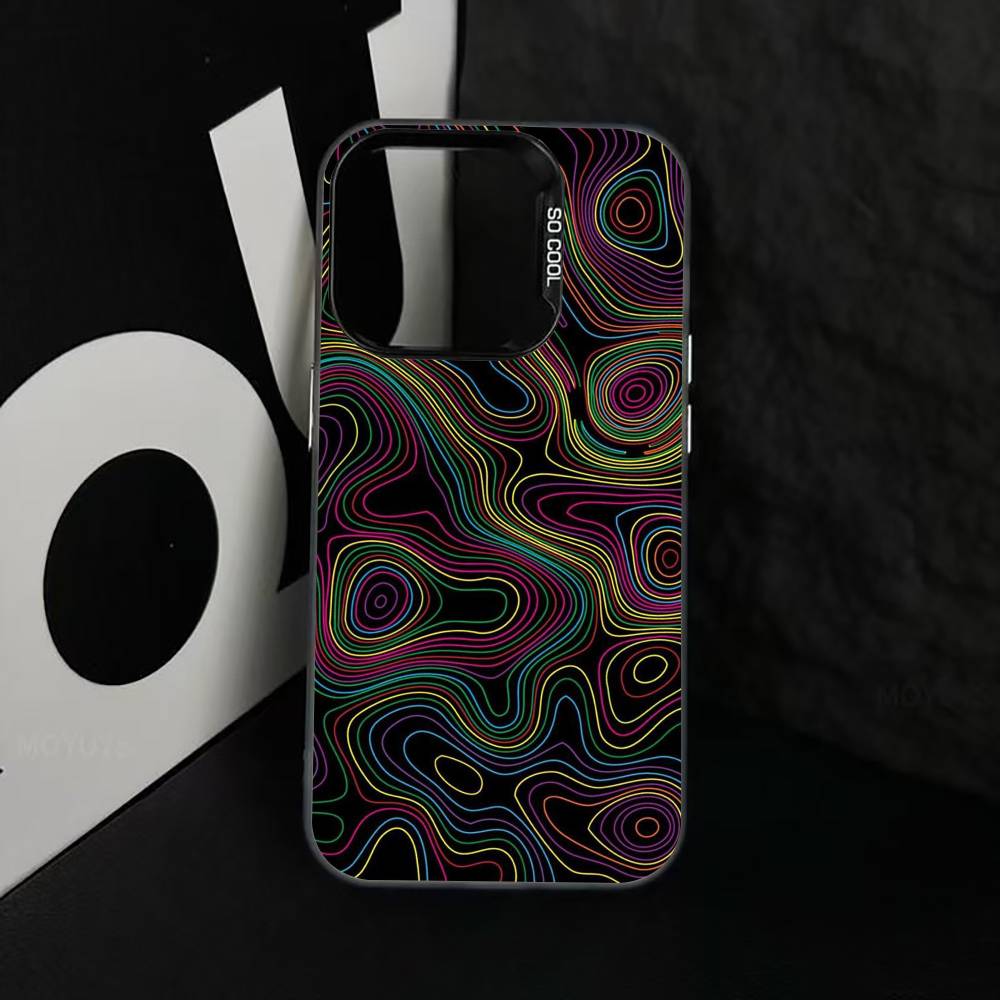 Minimalist line art Phone Case For iPhone 17,16,15,14,13,12,11 Plus,Pro Max,XS,Colorful Silver Phone case Funda Cover