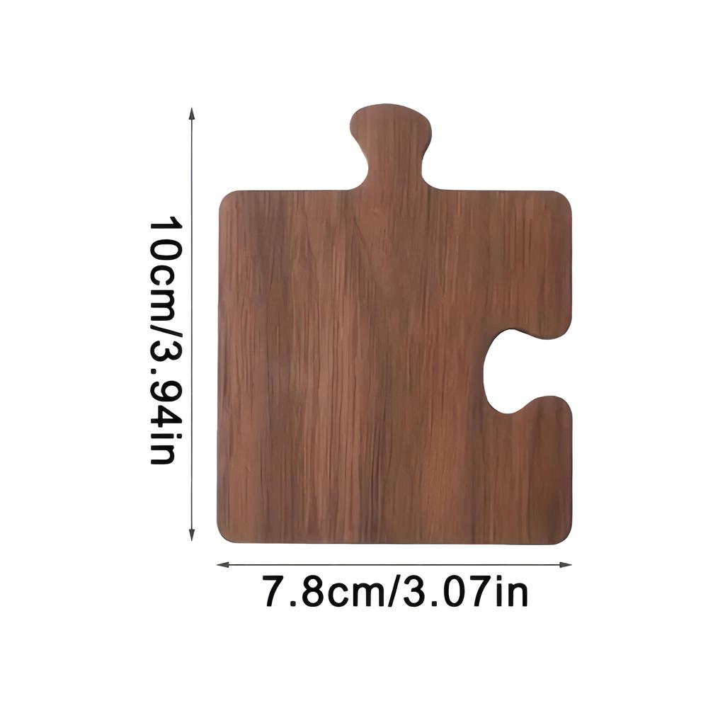 4pcs Vintage Wooden Puzzle Coaster High Temperature Resistance Table Mat for Home Office Marble Table