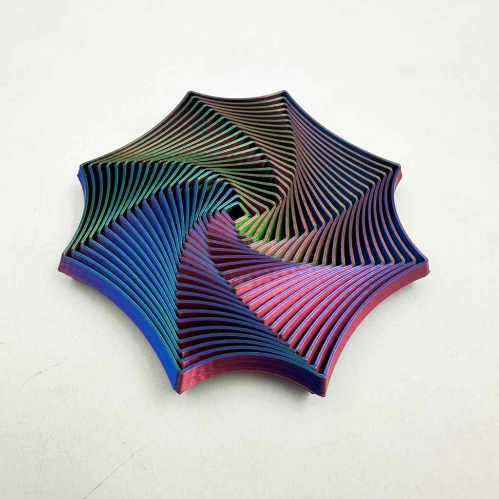 3D-печатная игрушка-антистресс Визуальная иллюзия Восьмиугольные вращающиеся спиральные украшения Снятие стресса Настольная игрушка для взрослых Аутизм Сенсорные игрушки