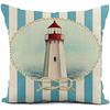 Linen Throw Pillowcase Lighthouse Sailing Sea Shell Double-Sided Printed Living Room Sofa Car Chair Home Bedroom Cushion Covers
