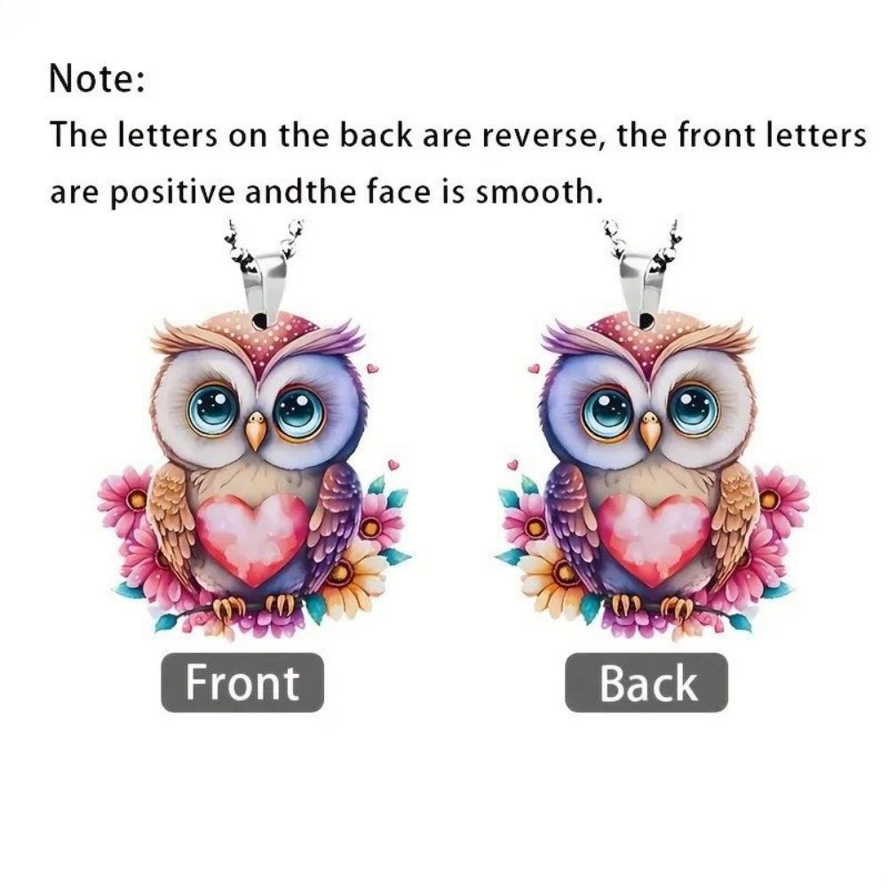 Love Owl 2D Acrylic Decorative Pendant, Interior Pendant, Car Interior Rearview Mirror Decorative Pendant, Backpack Pendant Keychain