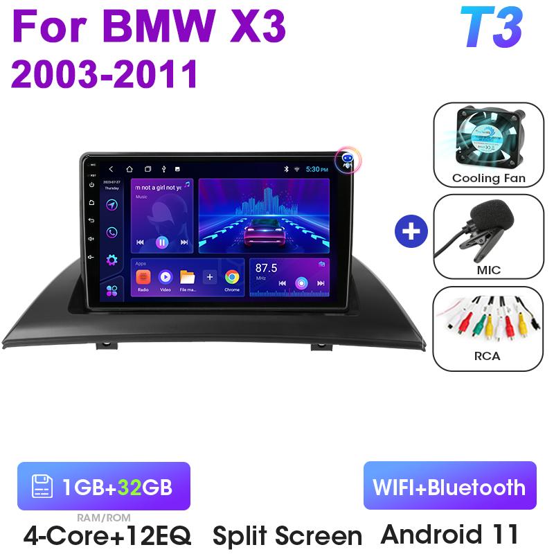 2 Din Android 12 автомобильное радио для BMW X3 E83 2003 - 2011 GPS навигация беспроводная CarPlay интеллектуальные системы авто смарт-авторадио