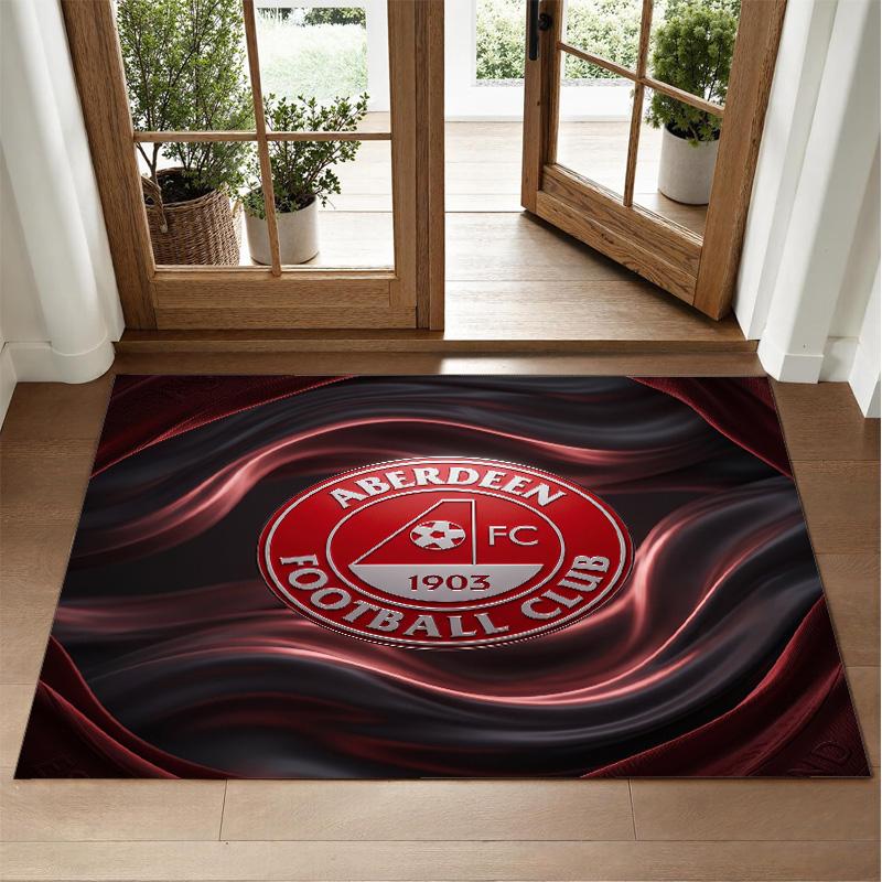Aberdeen FC Design Crystal Velvet Rug Soft Decorative Mat for Bedroom Entrance