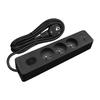 SELDUR G3FU52S Power Strip, 3 Type E Sockets + Switch, USB A+C Standard Charging 12W, Black, 5m Cable