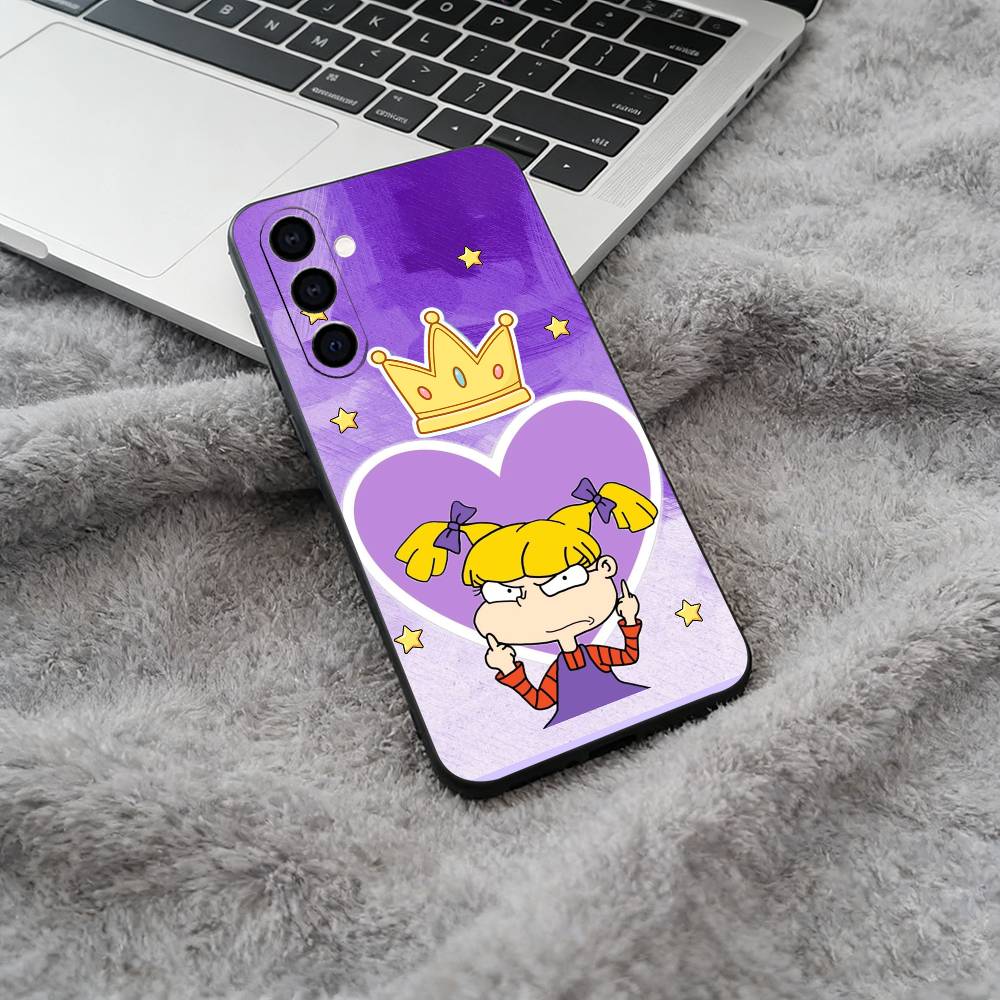 Classic Cartoon Characters-R-Rugrats Soft Silicone phone Case for Samsung Galaxy A73/A71/A72/A70/A53/A52/A51 - Black