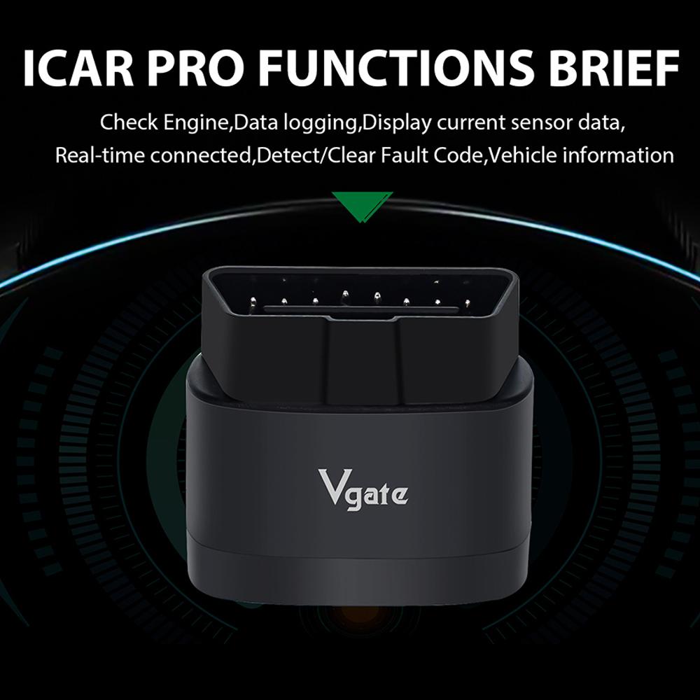 Vgate iCar Pro 2S Диагностический инструмент OBD2 ELM327 Bluetooth 5.2 Автосканер Поддержка Android/IOS V2.3 Автосканер
