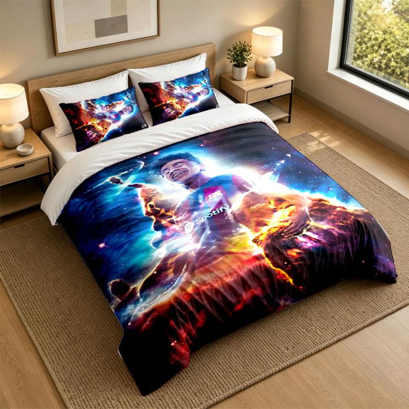 3Pcs Bedding SetLamine Yamal Soft Bed Sheet and Two Pillowcases Home Bedroom Decor