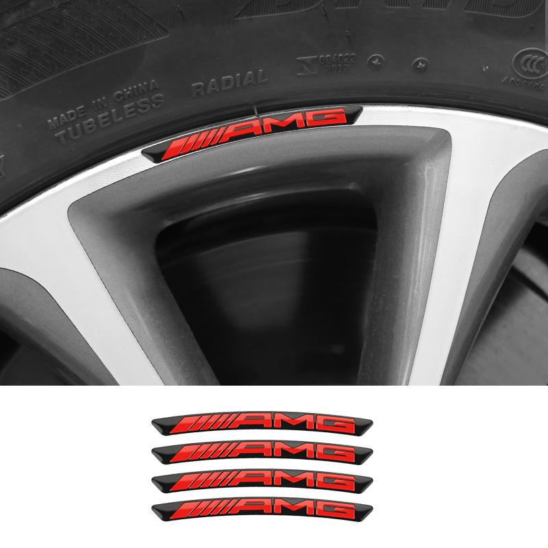 4pcs Aluminium Alloy Car Wheel Hub Stickers For Benz AMG Brabus Carlsson W203 W204 W205 W211 W212 W213 W214 W220 W221 W222z