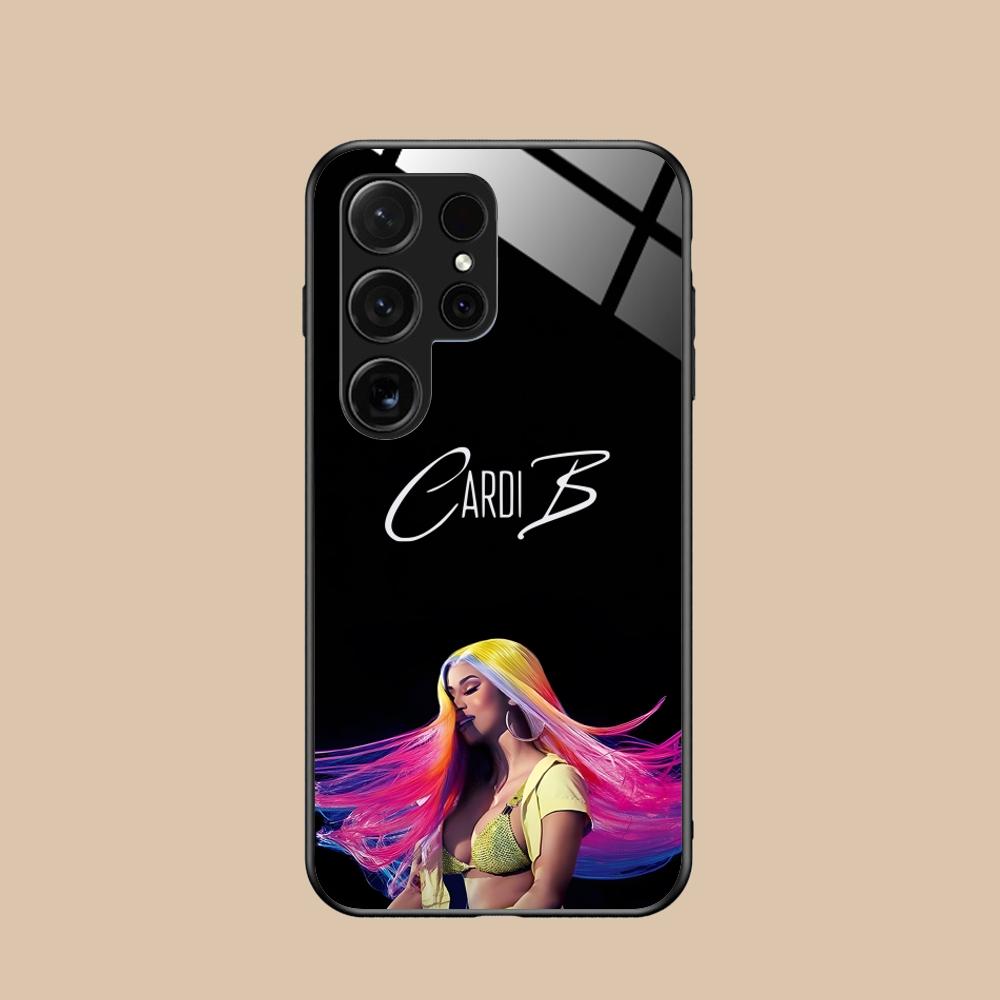 Стеклянный чехол для мобильного телефона Cardi B для Samsung Galaxy S26 S25 S24 S23 S22 S21 S20 Note20 Plus FE Ultra Цветная крышка
