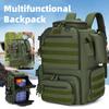 Tactical Climbing Fishing Backpack with Rod Holders Large Molle Hiking Bag Outdoor Fishing Lure Tackle Box Storage Rucksack