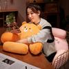 Cute Cartoon Car Headrest Back Cushion Soft Embroidered Plush Lumbar Support Back Pillow Car Seat Waist Protection Accessory Pad