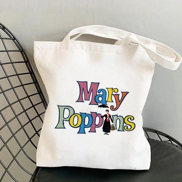 2021 Shopper Elegant Mary Poppins Kawaii Bag Harajuku Women Shopping Bag Canvas Shopper Bag Girl Tote Bag Shoulder Lady Bag