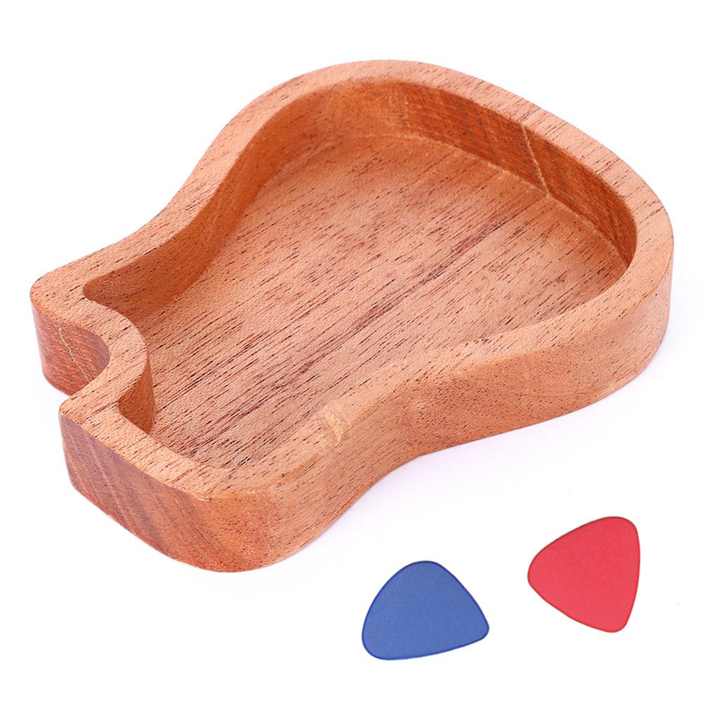 Деревянная коробка для медиаторов из красного дерева в форме гитары, чехол для медиаторов, аксессуары для музыкальных инструментов