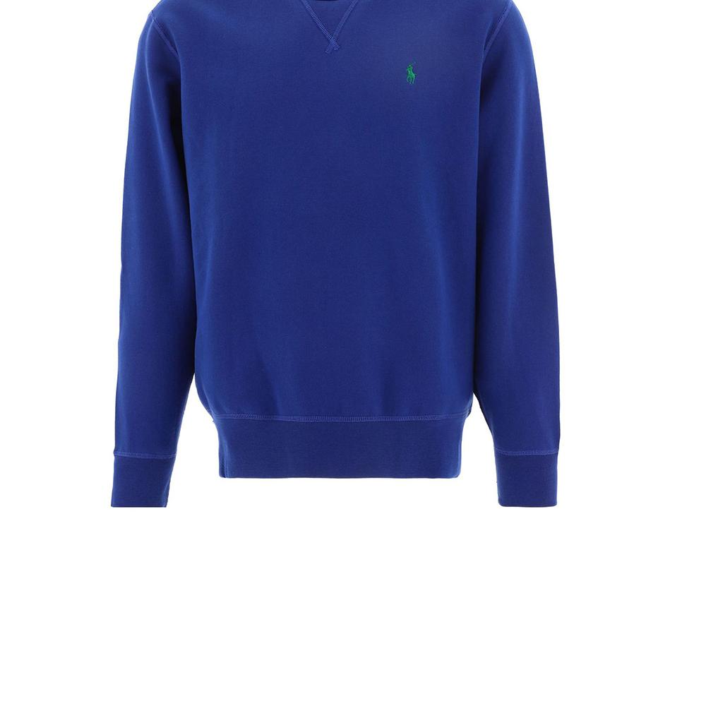 Polo Ralph Lauren FW22 Однотонный свитер с круглым вырезом и длинным рукавом, мужская толстовка, синяя 710766772036HARRISONBLUE