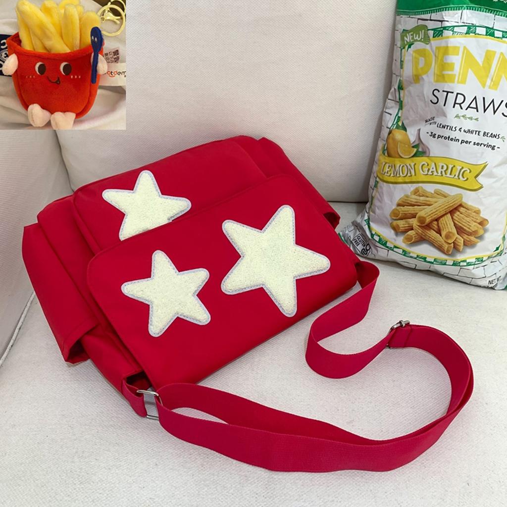 Милая сумка почтальона, эстетичная сумка через плечо, сумка в стиле гранж Y2K Star, эмо-сумка на одно плечо для женщин A-DH