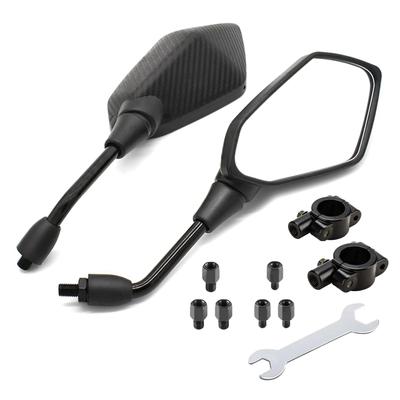 ELIFEPARTS Универсальное Зеркало Мотоцикла M10 Положительная Резьба L/R Зеркало Мотоцикла, Углеродный Черный