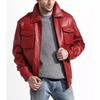Motorcycle Biker Red Real Lambskin Handmade Fashionable Leather Jacket Men's Jacket Stylish