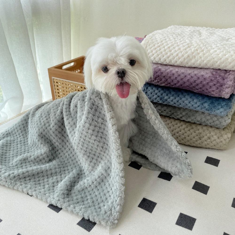 Solid Color Dog Blanket Washable Pet Blanket Soft Cat Bed Blanket  Pet