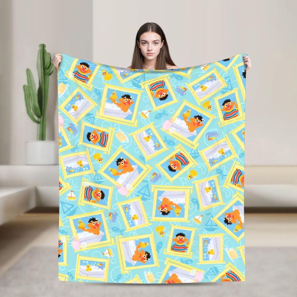 Christmas Present Pattern Blanket S-Sesames Streets Warm Soft Plush Throw Blanket For Couch Sofa Bed Flannel Bedspread Bed Cover
