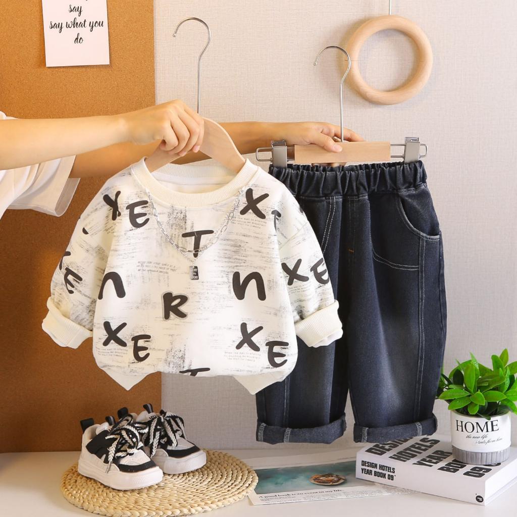 Детский повседневный комплект с длинным рукавом, удобные наряды для повседневной носки