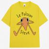 Le Poisson Steve Funny Fish Meme T Shirt Unisex Unisex Trendy Popular Humor Tshirt Oversized Soft Cotton Casual Tshirts Streetwear