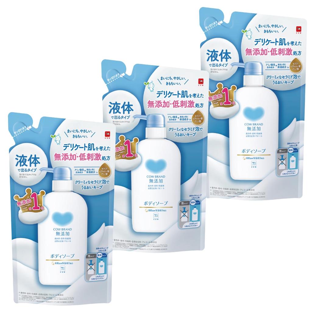 Cow Brand Body Soap Refill 3P Additive-free